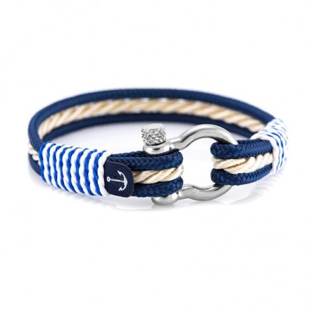 Nautical bracelet with blue and white accent